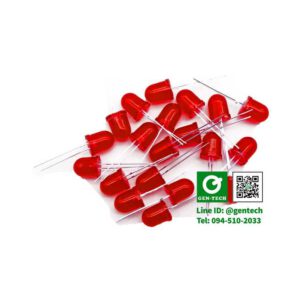 LED 10mm แดงขุ่น Pack30