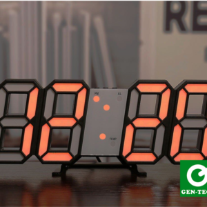 นาฬิกาเล็กขาว สีดำ ไฟส้ม